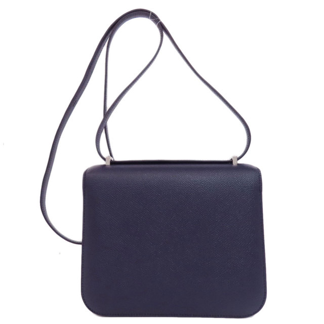 ノワール♪シルバー金具【HERMES】コンスタンス スリム バッグ エルメス コンスタンス ミニ 18 ミロワール ボックスカーフ