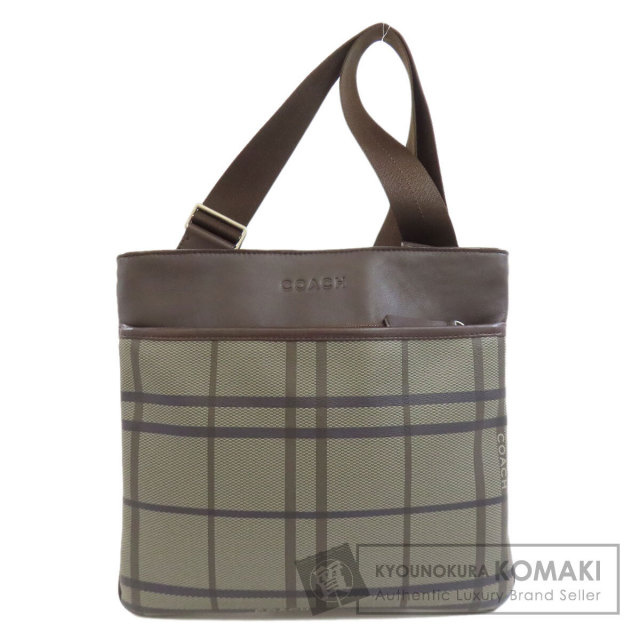 COACH コーチ F70751 チェック柄 ショルダーバッグ レザー/PVC  