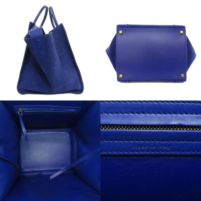 CELINE セリーヌ ラゲージ ファントム トートバッグ スウェード レディース 