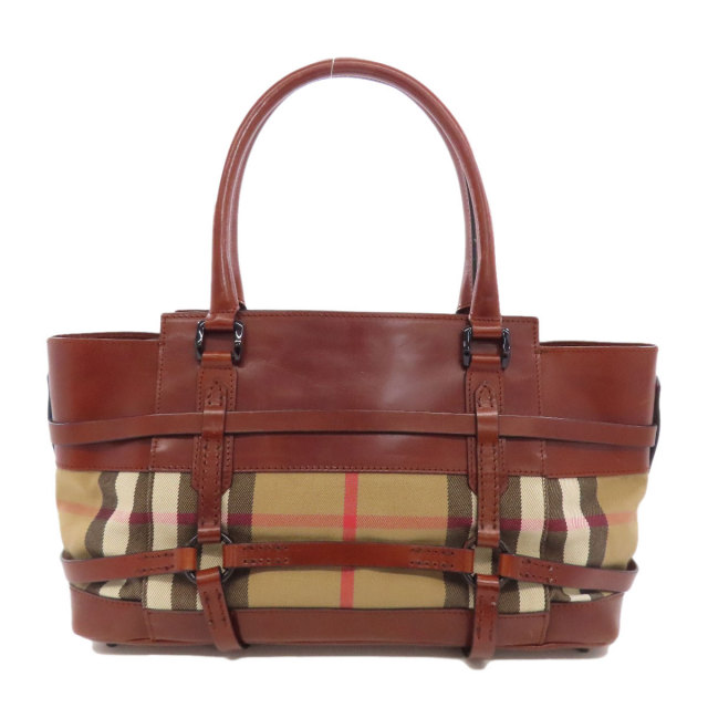 Burberry バーバリー ハンドバッグノバチェック キャンバス　レザー BURBERRY（バーバリー） ノバチェック ハンドバッグ キャンバスxレザー