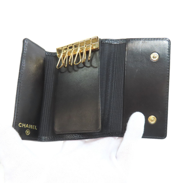 CHANEL シャネル ココマーク ゴールド金具 キーケース キャビアスキン  