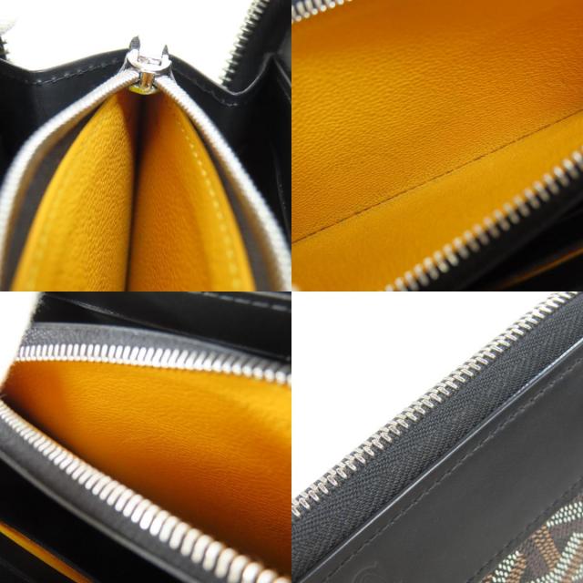 GOYARD◇長財布/ヘリンボーン柄/PVC/BLK/総柄/ロゴ/メンズ （GOYARD 