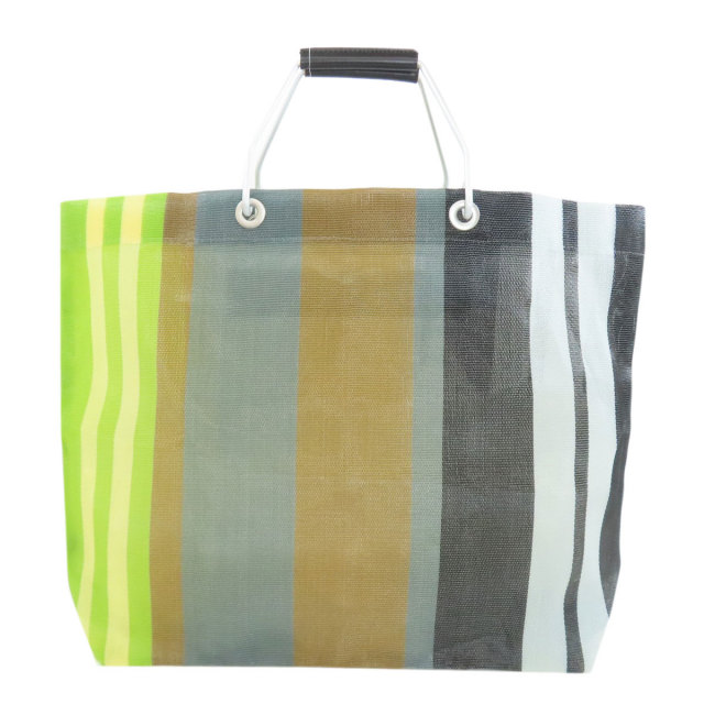 マルニ トートバッグ フラワーカフェ ストライプ