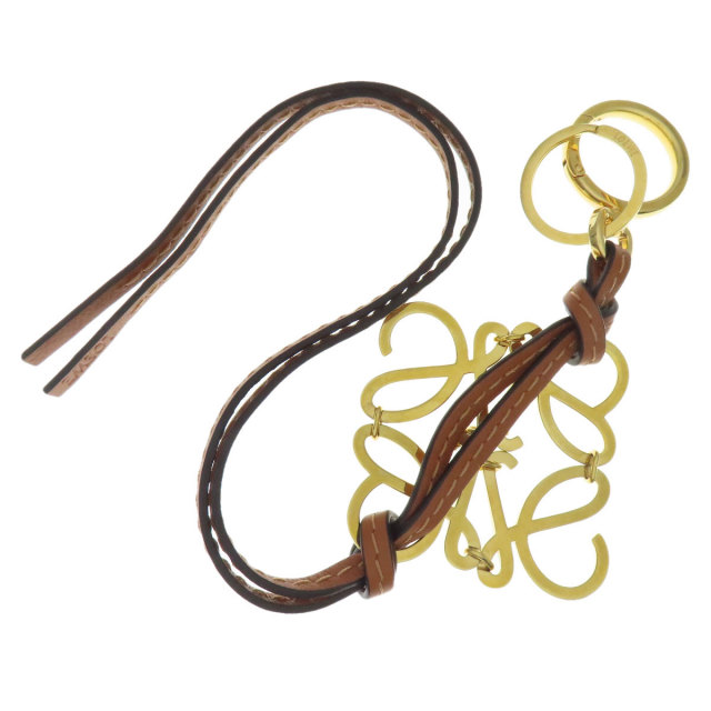 LOEWE ロエベ アナグラム チャーム キーホルダー 金属製/レザー レディース 