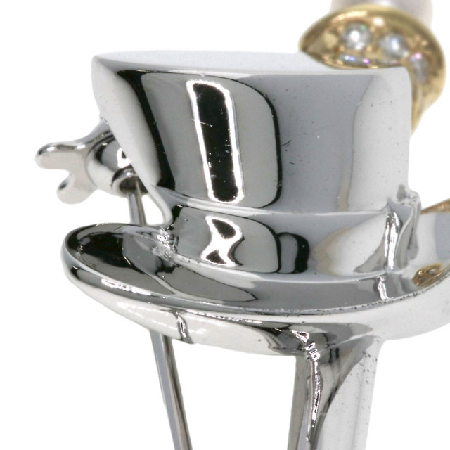 MIKIMOTO ミキモト 帽子モチーフ パール 真珠 ダイヤモンド ブローチ  