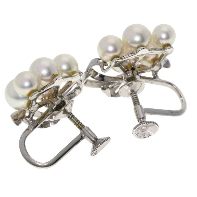MIKIMOTO ミキモト パール 真珠 イヤリング シルバー レディース 