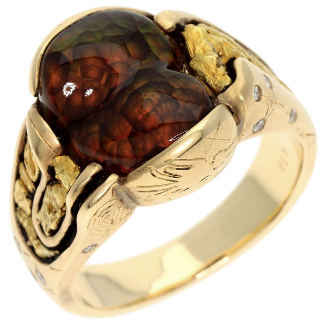 梶光夫 リング・指輪 アンモライト ダイヤモンド