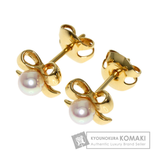 MIKIMOTO ミキモト パール 真珠 ピアス K18イエローゴールド
