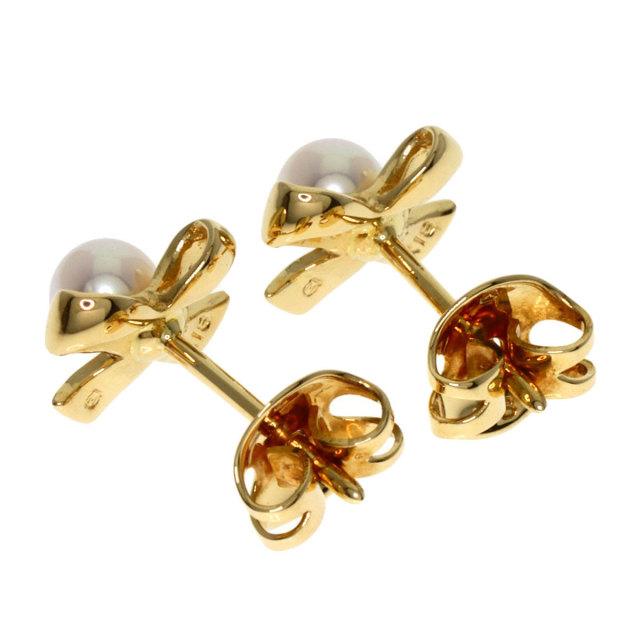 MIKIMOTO ミキモト パール 真珠 ピアス K18イエローゴールド