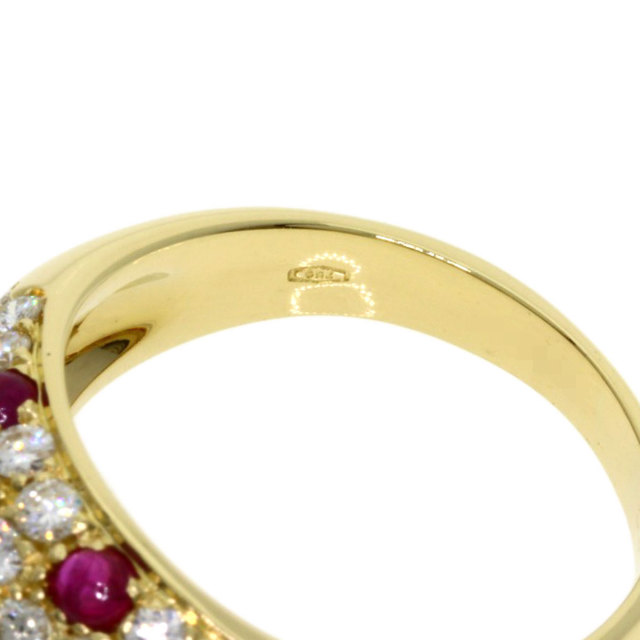 美品 カルティエ ダイアモンド カボション ゴールド SM Cartier CARTIER カルティエ カボション ルビー ダイヤモンド #53 リング・指輪