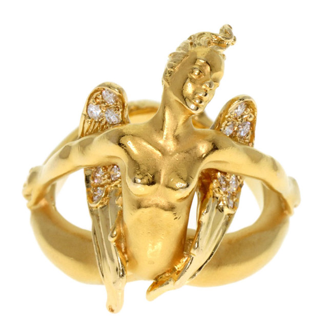 カレライカレラ K18 ダイヤ 天使 Carrera Y Carrera Carrera y Carrera カレライカレラ 天使モチーフ ダイヤモンド リング