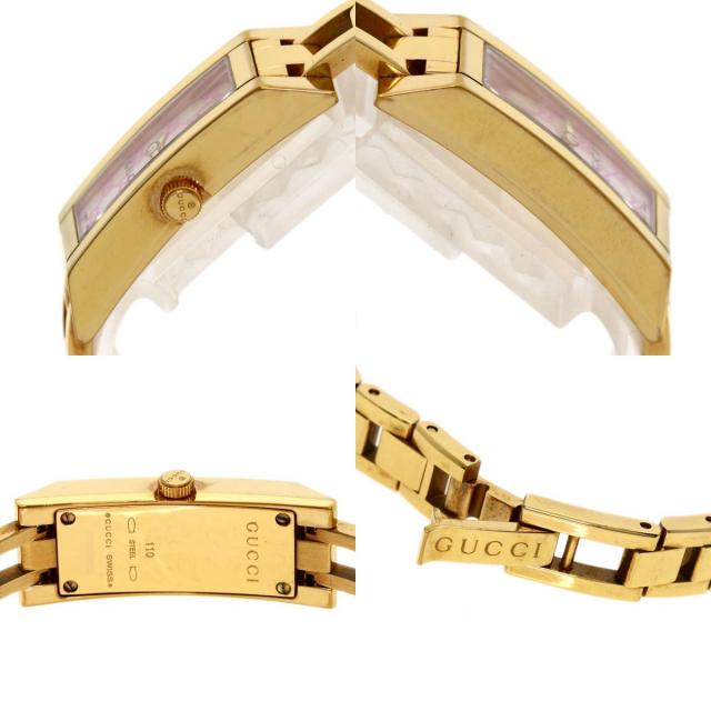 選ぶなら GUCCI グッチ YA110 GG スクエアフェイス 腕時計 GP/GP 時計