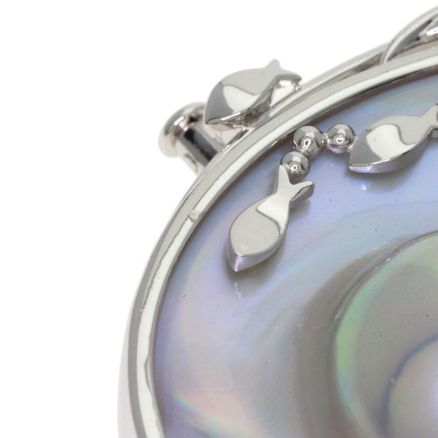 タサキ ブローチ マベパール 真珠 海モチーフ カラーストーン