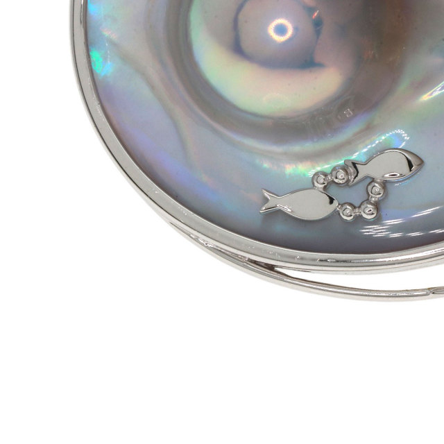 タサキ ブローチ マベパール 真珠 海モチーフ カラーストーン