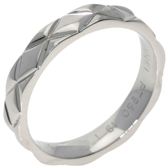 美品 シャネル マトラッセ プラチナ リング 50 9.5号 ミディアム 指輪 CHANEL シャネル マトラッセ ミディアムリング プラチナ Pt950