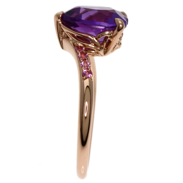 K.UNO ケイウノ ハートモチーフ アメジスト リング・指輪 K18ピンク  