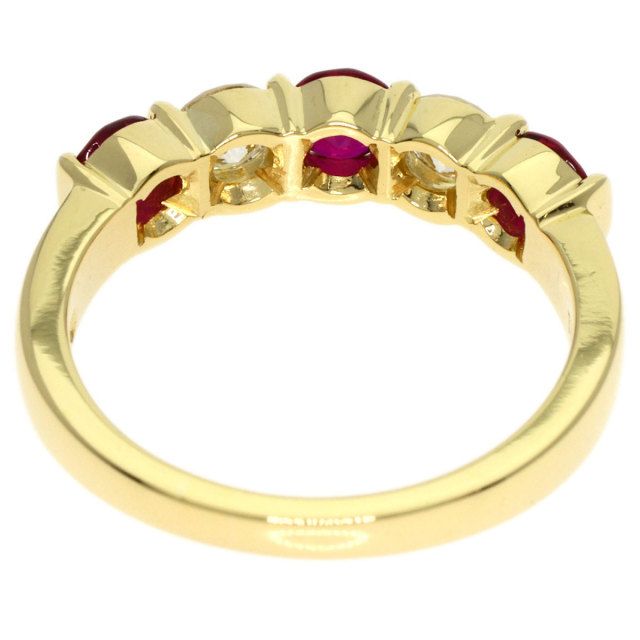 美品 K18YG イエローゴールド リング 指輪 ルビー 【1-0158088】（K18  