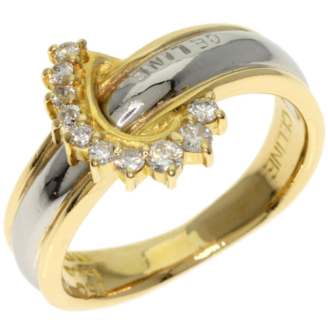 新品同様】 セリーヌ CELINE 9.5号 リング ダイヤ K18 WG ホワイト  