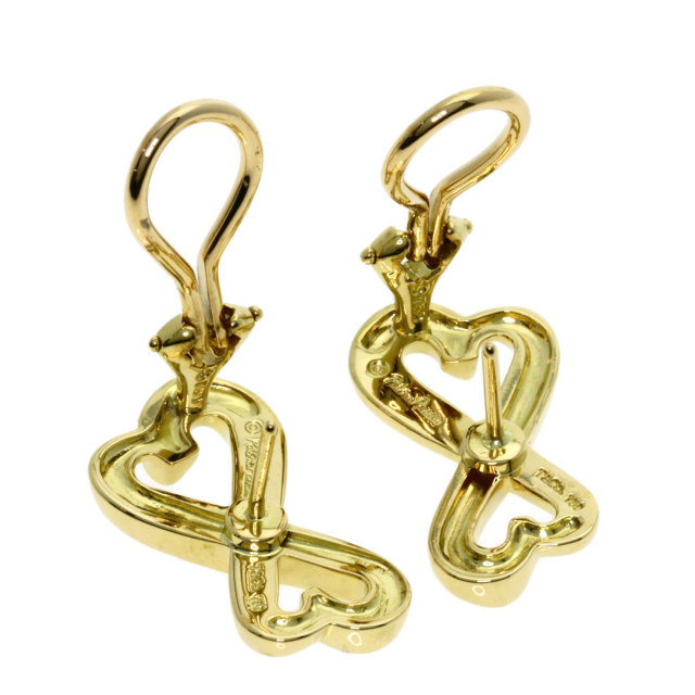 TIFFANY&Co. ティファニー ダブルラビングハート ピアス K18イエロー  