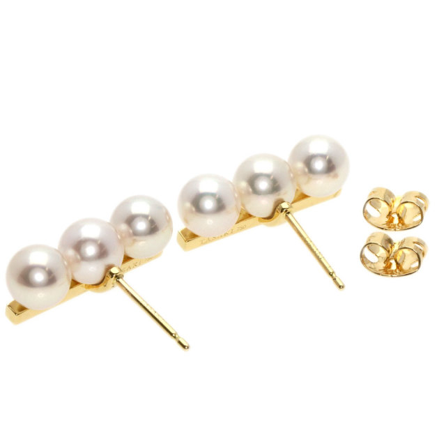 TASAKI タサキ バランス ネオ アコヤパール 真珠 ピアス K18イエロー