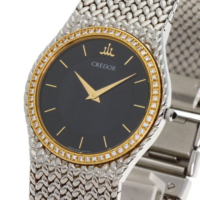SEIKO セイコー 8N70-6140 クレドール ダイヤモンドベゼル