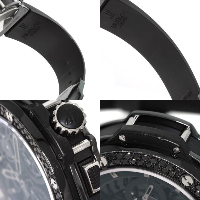 ウブロ 腕時計 アエロバン オールブラック クロノグラフ ブラックダイヤモンドベゼル