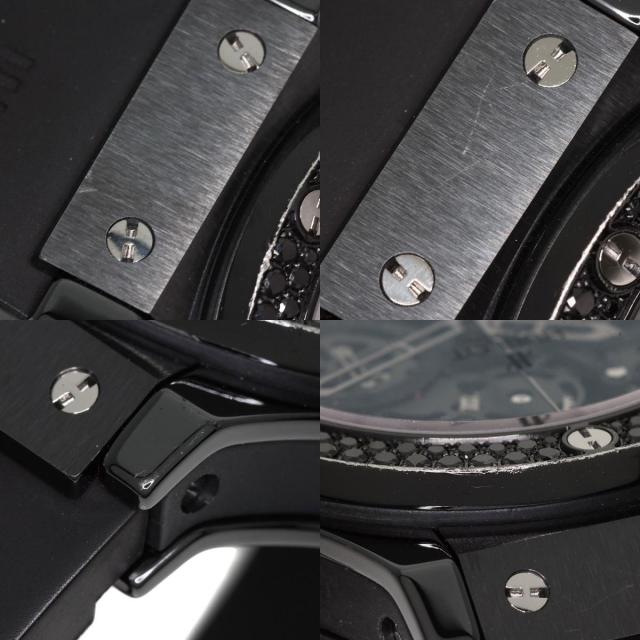 ウブロ 腕時計 アエロバン オールブラック クロノグラフ ブラックダイヤモンドベゼル