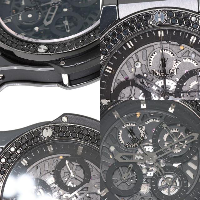 ウブロ 腕時計 アエロバン オールブラック クロノグラフ ブラックダイヤモンドベゼル