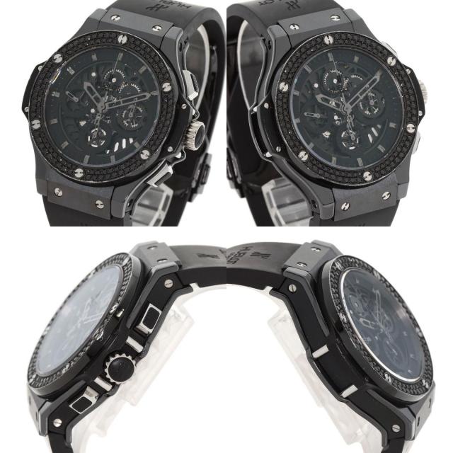 ウブロ 腕時計 アエロバン オールブラック クロノグラフ ブラックダイヤモンドベゼル