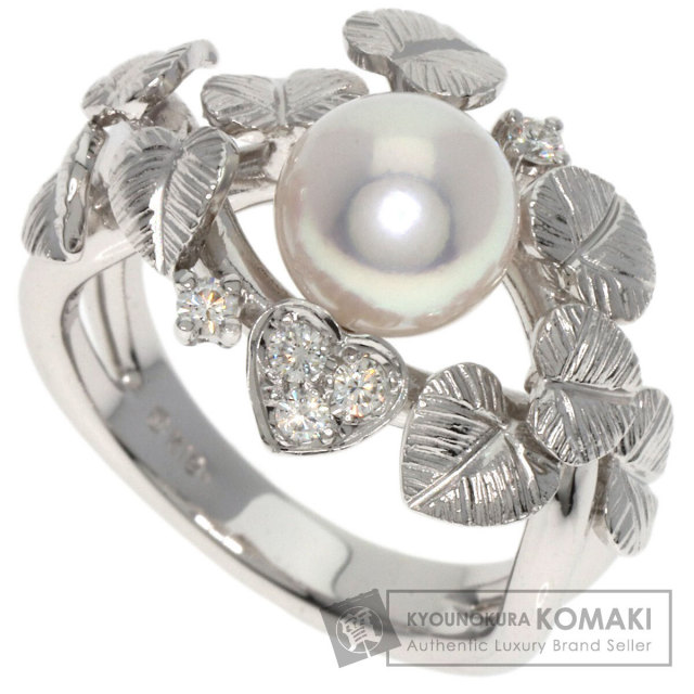 ミキモトK18パール約9.8㎜ダイヤリング 見失う 