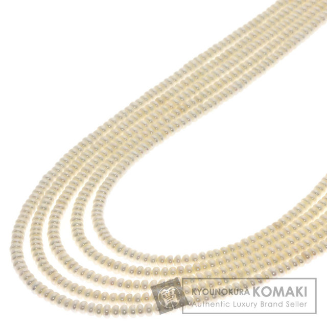 淡水パール 真珠 5連 ネックレス シルバー925 61.8g レディース
