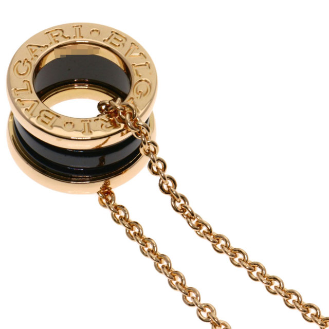 BVLGARI ゴールド ブラック ネックレスビー・ゼロワン ネックレス ブルガリ BVLGARI ビーゼロワン ダイヤ ピンクゴールドXブラック
