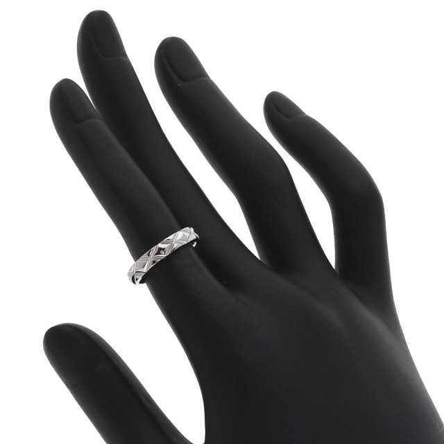 美品 シャネル マトラッセ プラチナ リング 50 9.5号 ミディアム 指輪 CHANEL シャネル 指輪 Pt950 マトラッセ #60 ミディアム