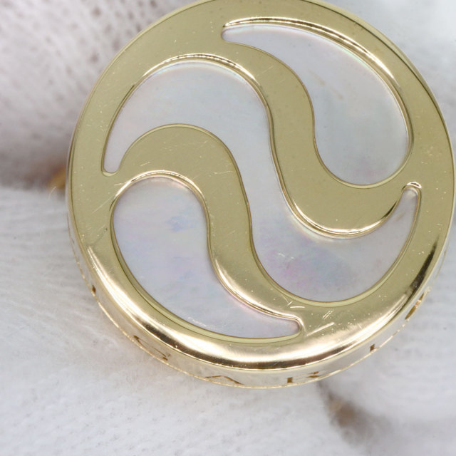 BVLGARI　トップ　オプティカルホワイトシェル　750YG×SS　ユーズド BVLGARI ブルガリ ペンダント メンズ オプティカル ホワイト