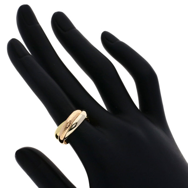 A105 カルティエ トリニティSM リング #51 11号 18Kゴールド カルティエ Cartier トリニティSM ホワイトゴールドXイエロー