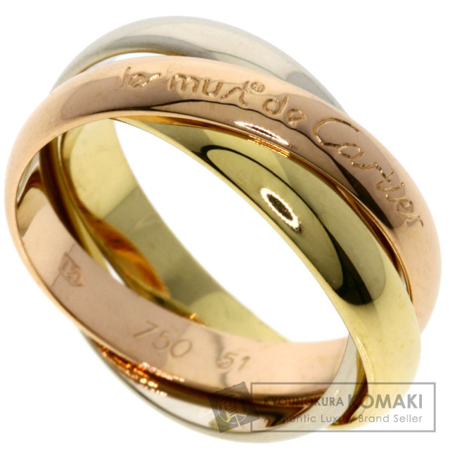 【新品同様】カルティエ　トリニティリング　クラシック　スリーゴールド　サイズ51 Cartier - カルティエ トリニティリング スリーカラー