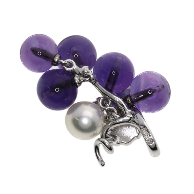 MIKIMOTO ミキモト 葡萄モチーフ アメジスト パール 真珠 ペンダント  