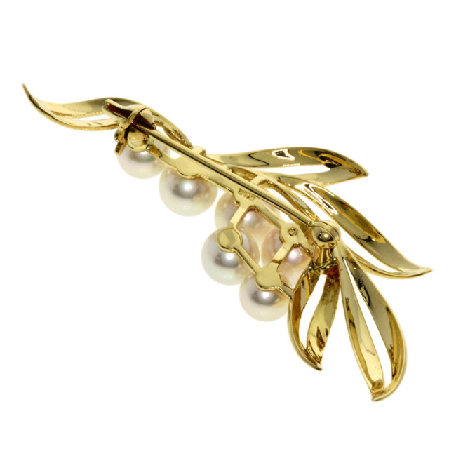 MIKIMOTO ミキモト パール 真珠 ブローチ K18イエローゴールド