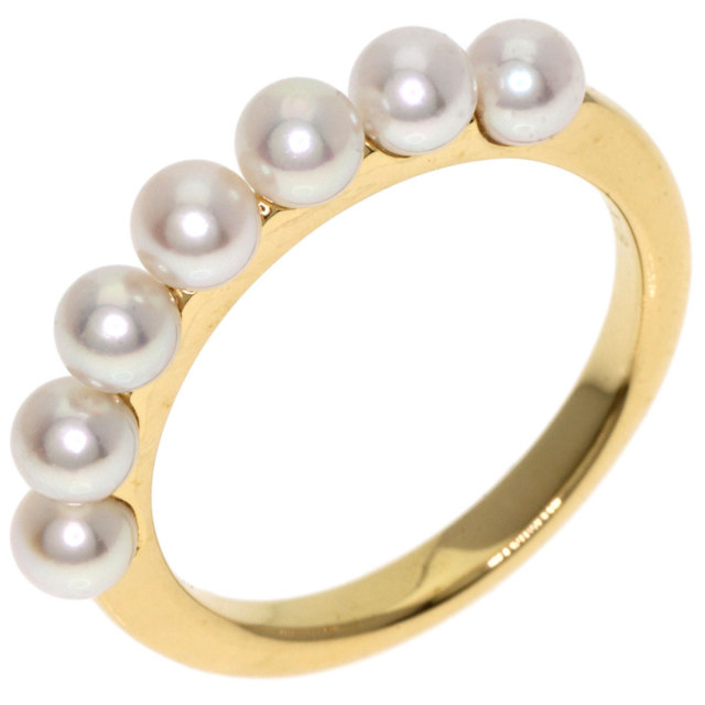 ミキモト MIKIMOTO 9号 リング ベビーパール ダイヤ K18 YG イエロー