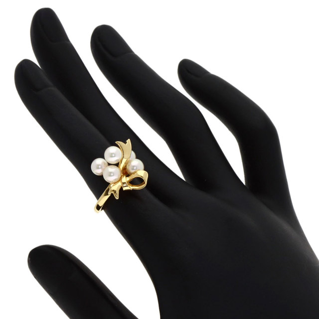 MIKIMOTO ミキモト パール 真珠 リボン リング・指輪 K18