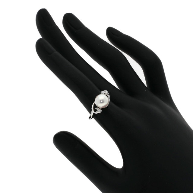 MIKIMOTO ミキモト アコヤパール 真珠 2P ダイヤモンド リング・指輪  