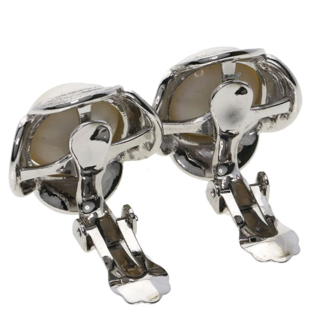 MIKIMOTO ミキモト フラワーモチーフ マベパール 真珠 イヤリング K14