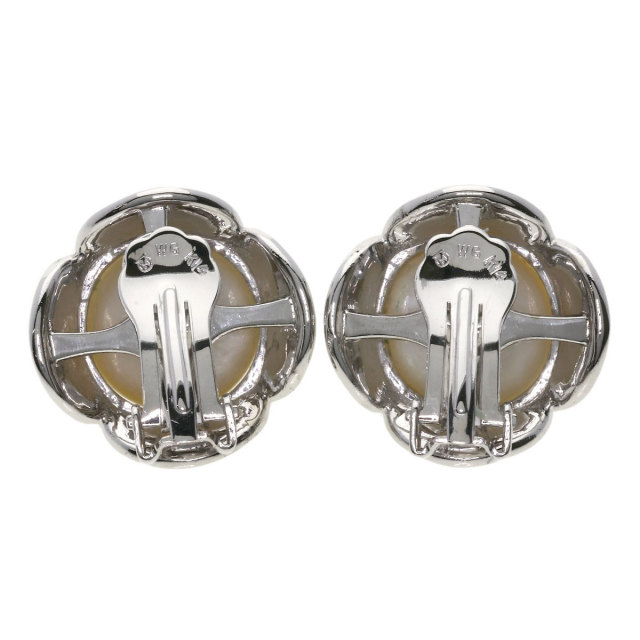 MIKIMOTO ミキモト フラワーモチーフ マベパール 真珠 イヤリング K14