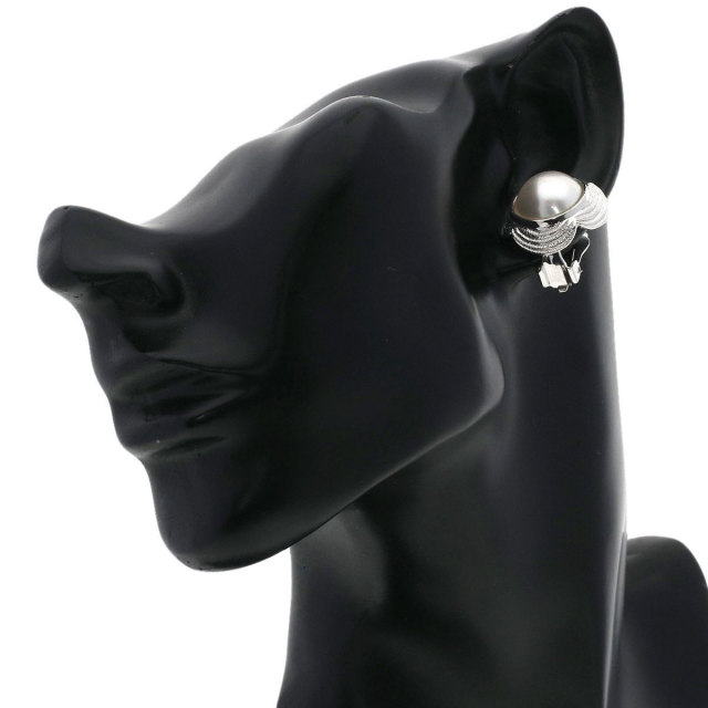 MIKIMOTO ミキモト フラワーモチーフ マベパール 真珠 イヤリング K14