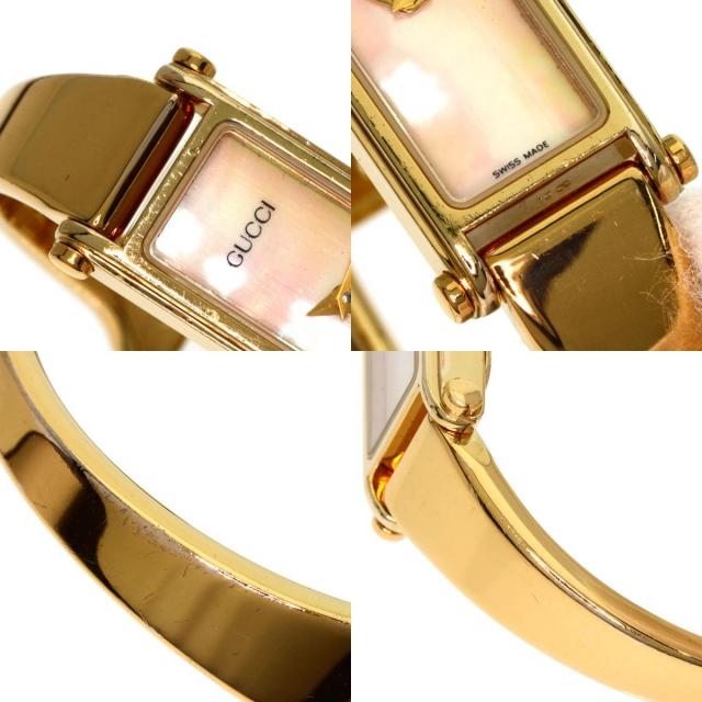 GUCCI グッチ スクエアフェイス バングル 腕時計 GP/GP レディース