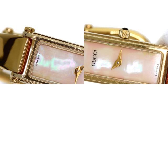 GUCCI グッチ スクエアフェイス バングル 腕時計 GP/GP レディース