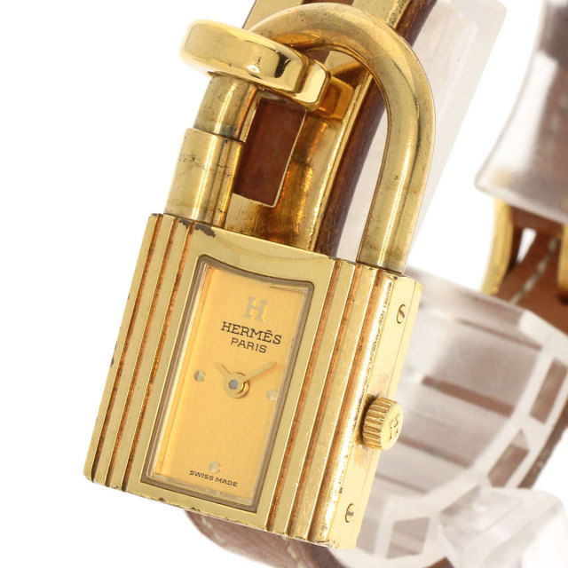 HERMES エルメス ケリーウォッチ 腕時計 GP/革 レディース [中古