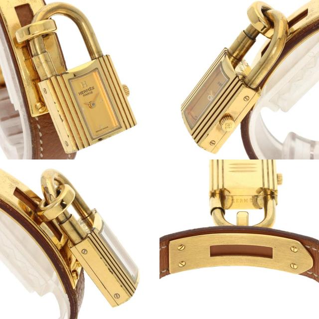 HERMES エルメス ケリーウォッチ 腕時計 GP/革 レディース [中古