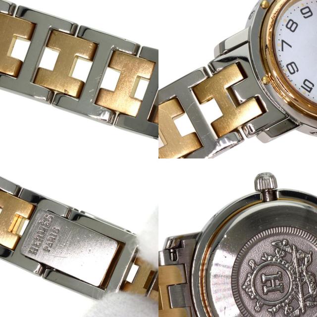 HERMES エルメス クリッパー 旧バックル 腕時計 ステンレススチール  