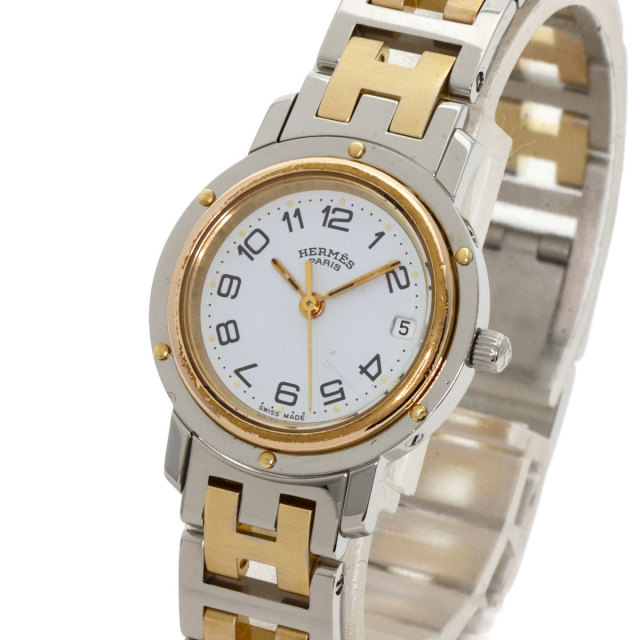 HERMES エルメス クリッパー 旧バックル 腕時計 ステンレススチール  